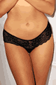 Shirley ＜Lady Cat＞ Stretch Lace and Mesh Open Front Thong Panty