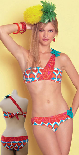 Lady Cat Express お勧め水着通販 LAGAS002 Heart Print Bandeau Bikini