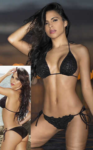 Lady Cat Express お勧め水着通販 LCRE84-TRI-TSS Bardot Tie Side Scrunch Bikini