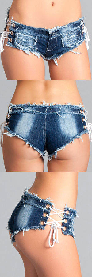 水着/下着/コスチューム/ダンスウェア/ドレスのオークション Sexy Cut Off Low Waist Denim Jeans