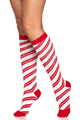 Candy Cane Lurex Knee Socks